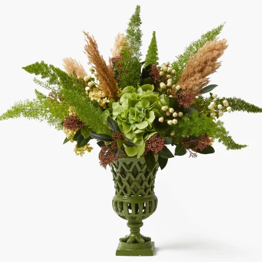 Vases | Vases & Planters<Mrs. Alice Small Adelaide Green Lattice Urn Vase