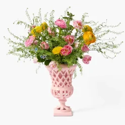 Vases | Vases & Planters<Mrs. Alice Small Adelaide Pink Lattice Urn Vase