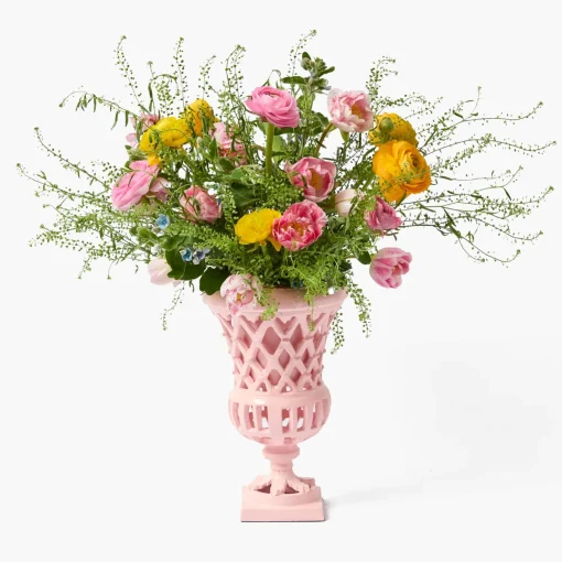 Vases | Vases & Planters<Mrs. Alice Small Adelaide Pink Lattice Urn Vase