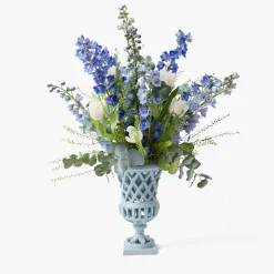 Vases | Vases & Planters<Mrs. Alice Small Adelaide Soft Blue Lattice Urn Vase