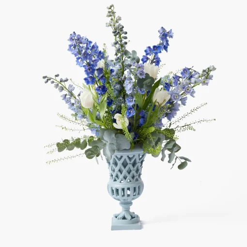 Vases | Vases & Planters<Mrs. Alice Small Adelaide Soft Blue Lattice Urn Vase