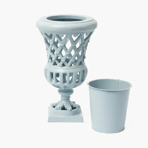 Vases | Vases & Planters<Mrs. Alice Small Adelaide Soft Blue Lattice Urn Vase
