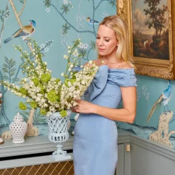Vases | Vases & Planters<Mrs. Alice Small Adelaide Soft Blue Lattice Urn Vase
