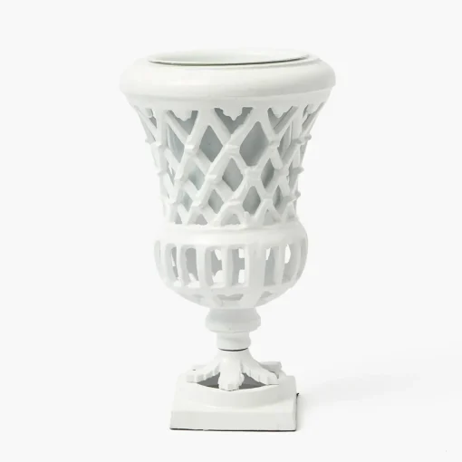Vases | Vases & Planters<Mrs. Alice Small Adelaide White Lattice Urn Vase