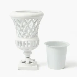 Vases | Vases & Planters<Mrs. Alice Small Adelaide White Lattice Urn Vase