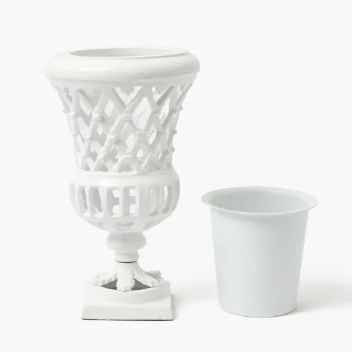 Vases | Vases & Planters<Mrs. Alice Small Adelaide White Lattice Urn Vase