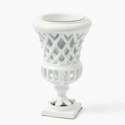 Vases | Vases & Planters<Mrs. Alice Small Adelaide White Lattice Urn Vase