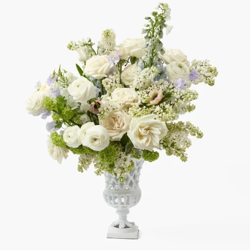 Vases | Vases & Planters<Mrs. Alice Small Adelaide White Lattice Urn Vase