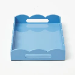 Trays | For The Millenial<Mrs. Alice Small Blue Lacquer Scalloped Tray