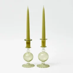 Summer Glassware | Summer Candleware<Mrs. Alice Small Camille Olive Candle Holder (Pair)