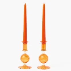 Candle Holders<Mrs. Alice Small Camille Orange Candle Holder (Pair)