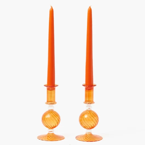 Candle Holders<Mrs. Alice Small Camille Orange Candle Holder (Pair)