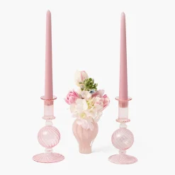 Summer Glassware | Summer Candleware<Mrs. Alice Small Camille Peony Candle Holder (Pair)