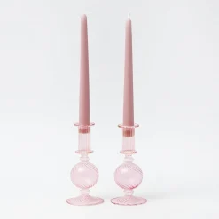 Summer Glassware | Summer Candleware<Mrs. Alice Small Camille Peony Candle Holder (Pair)