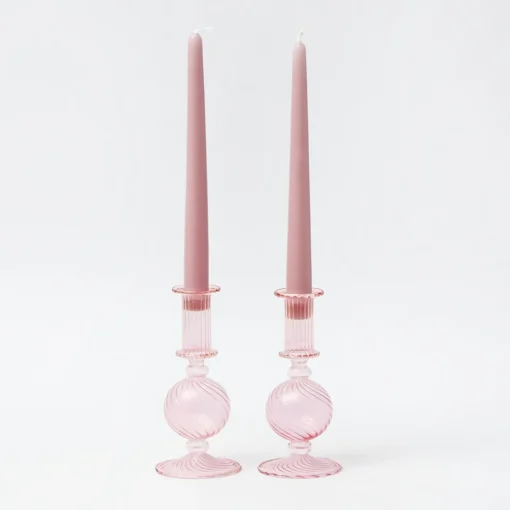 Summer Glassware | Summer Candleware<Mrs. Alice Small Camille Peony Candle Holder (Pair)