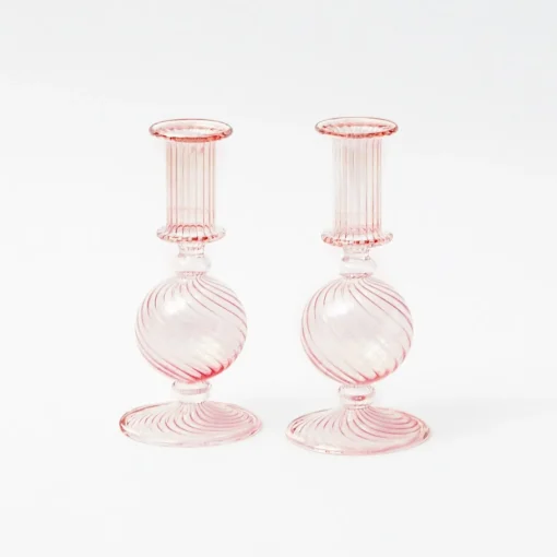 Summer Glassware | Summer Candleware<Mrs. Alice Small Camille Peony Candle Holder (Pair)
