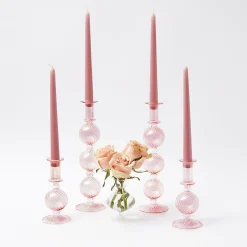 Summer Glassware | Summer Candleware<Mrs. Alice Small Camille Peony Candle Holder (Pair)