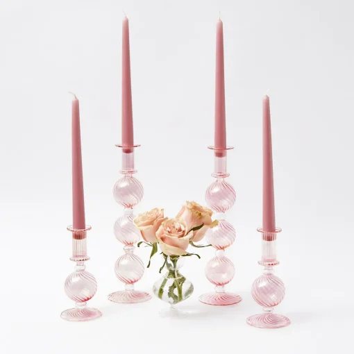 Summer Glassware | Summer Candleware<Mrs. Alice Small Camille Peony Candle Holder (Pair)