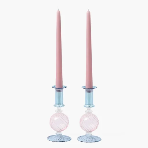 Candle Holders<Mrs. Alice Small Camille Pink & Blue Candle Holder (Pair)