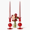 Candle Holders<Mrs. Alice Small Camille Red Candle Holder (Pair)