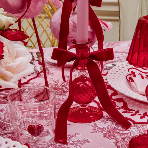 Candle Holders<Mrs. Alice Small Camille Red Candle Holder (Pair)