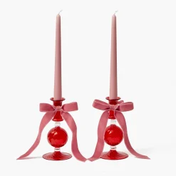 Candle Holders<Mrs. Alice Small Camille Red Candle Holder (Pair)