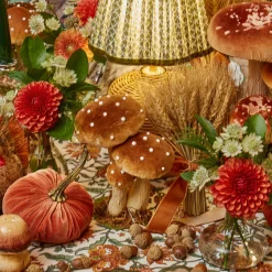 Autumn Decorations<Mrs. Alice Small Caramel Velvet Mushrooms (Set of 3)