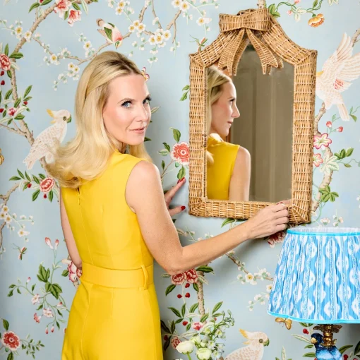 Mirrors<Mrs. Alice Small Celine Bow Rattan Mirror