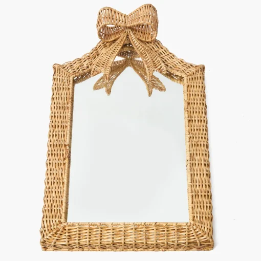 Mirrors<Mrs. Alice Small Celine Bow Rattan Mirror