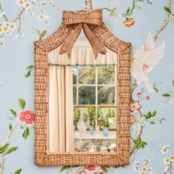 Mirrors<Mrs. Alice Small Celine Bow Rattan Mirror