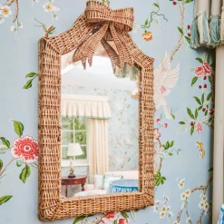 Mirrors<Mrs. Alice Small Celine Bow Rattan Mirror