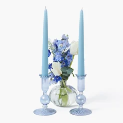 Summer Candleware | Candle Holders<Mrs. Alice Small Eden Blue Candle Holder (Pair)
