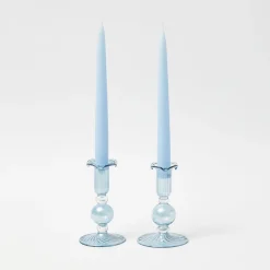 Summer Candleware | Candle Holders<Mrs. Alice Small Eden Blue Candle Holder (Pair)