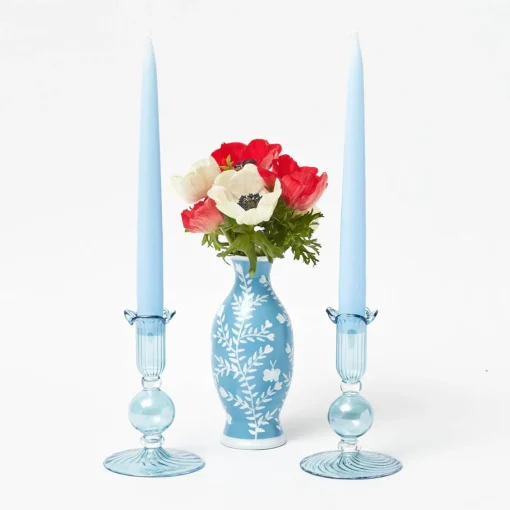 Summer Candleware | Candle Holders<Mrs. Alice Small Eden Blue Candle Holder (Pair)
