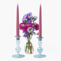 Summer Candleware | Candle Holders<Mrs. Alice Small Eden Blue Candle Holder (Pair)