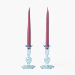 Summer Candleware | Candle Holders<Mrs. Alice Small Eden Blue Candle Holder (Pair)
