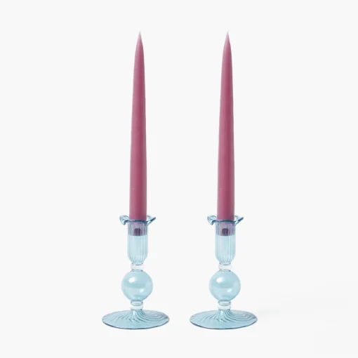 Summer Candleware | Candle Holders<Mrs. Alice Small Eden Blue Candle Holder (Pair)