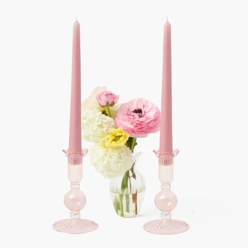 Candle Holders<Mrs. Alice Small Eden Pink Candle Holder (Pair)