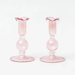 Candle Holders<Mrs. Alice Small Eden Pink Candle Holder (Pair)