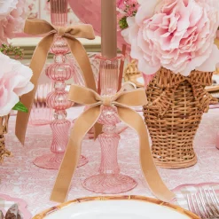 Summer Candleware | Candle Holders<Mrs. Alice Small Gisele Pink Candle Holder (Pair)