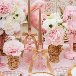 Summer Candleware | Candle Holders<Mrs. Alice Small Gisele Pink Candle Holder (Pair)