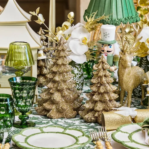 Christmas Decorations<Mrs. Alice Small Gold Glitter Christmas Tree (Pair)