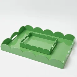 Trays | For The Millenial<Mrs. Alice Small Green Lacquer Scalloped Tray