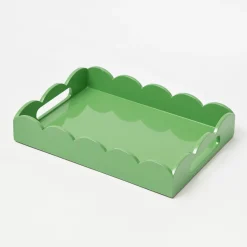 Trays | For The Millenial<Mrs. Alice Small Green Lacquer Scalloped Tray