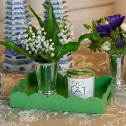 Trays | For The Millenial<Mrs. Alice Small Green Lacquer Scalloped Tray