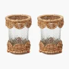 Summer Glassware | Summer Candleware<Mrs. Alice Small Helena Rattan Hurricane Lantern (Pair)