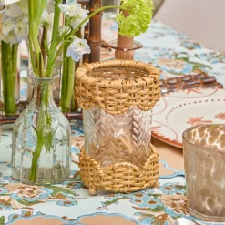 Summer Glassware | Summer Candleware<Mrs. Alice Small Helena Rattan Hurricane Lantern (Pair)