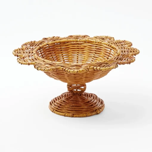 Year-round Decorations | Autumn Decorations<Mrs. Alice Small Luciana Rattan Scalloped Bowl