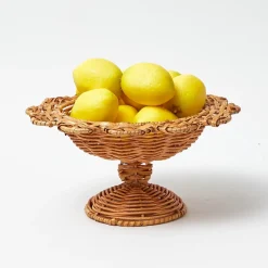 Year-round Decorations | Autumn Decorations<Mrs. Alice Small Luciana Rattan Scalloped Bowl