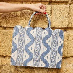 Mrs. Alice Tote Bags | For Her<Mrs. Alice Small Tote Bag (Blue Ikat)